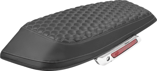 SADDLEMEN 3501-2350 Saddlebag Lid Covers - Honeycomb - Silver Stitch - FLH/FLT '23-'25