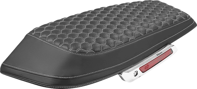 SADDLEMEN 3501-2351 Saddlebag Lid Covers - Honeycomb - White Stitch - FLH/FLT '23-'25