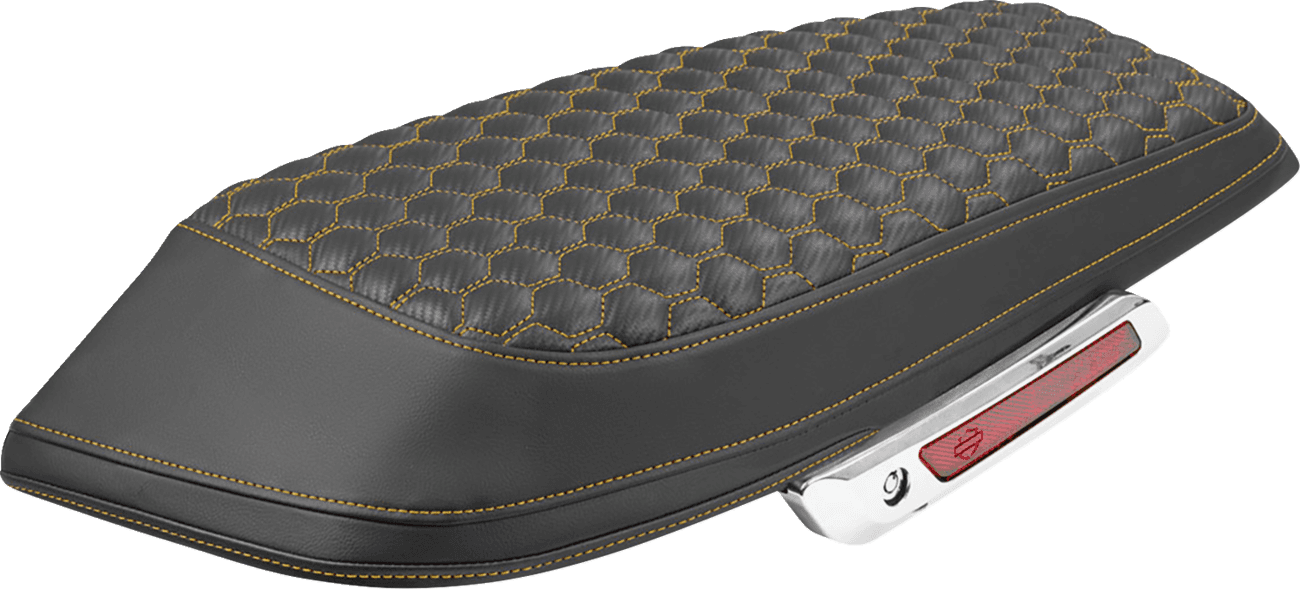 SADDLEMEN 3501-2352 Saddlebag Lid Covers - Honeycomb - Gold Stitch - FLH/FLT '23-'25