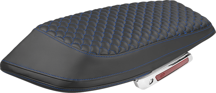 SADDLEMEN 3501-2353 Saddlebag Lid Covers - Dragon Scale - Blue Stitch - FLH/FLT '23-'25