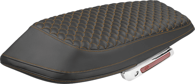 SADDLEMEN 3501-2355 Saddlebag Lid Covers - Dragon Scale - Orange Stitch - FLH/FLT '23-'25