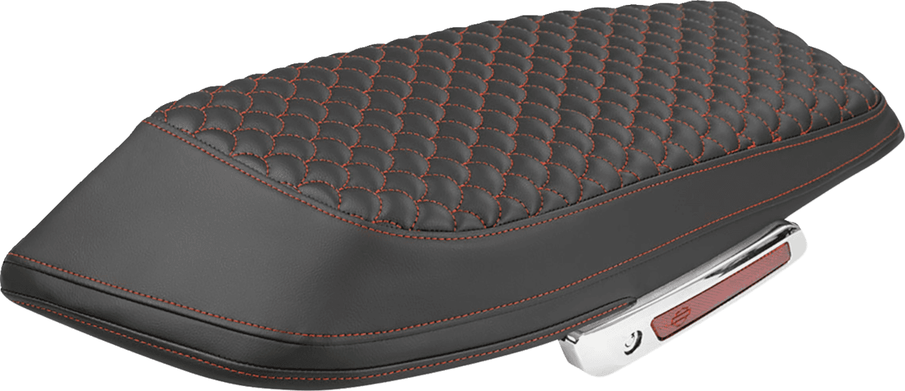 SADDLEMEN 3501-2356 Saddlebag Lid Covers - Dragon Scale - Red Stitch - FLH/FLT '23-'25