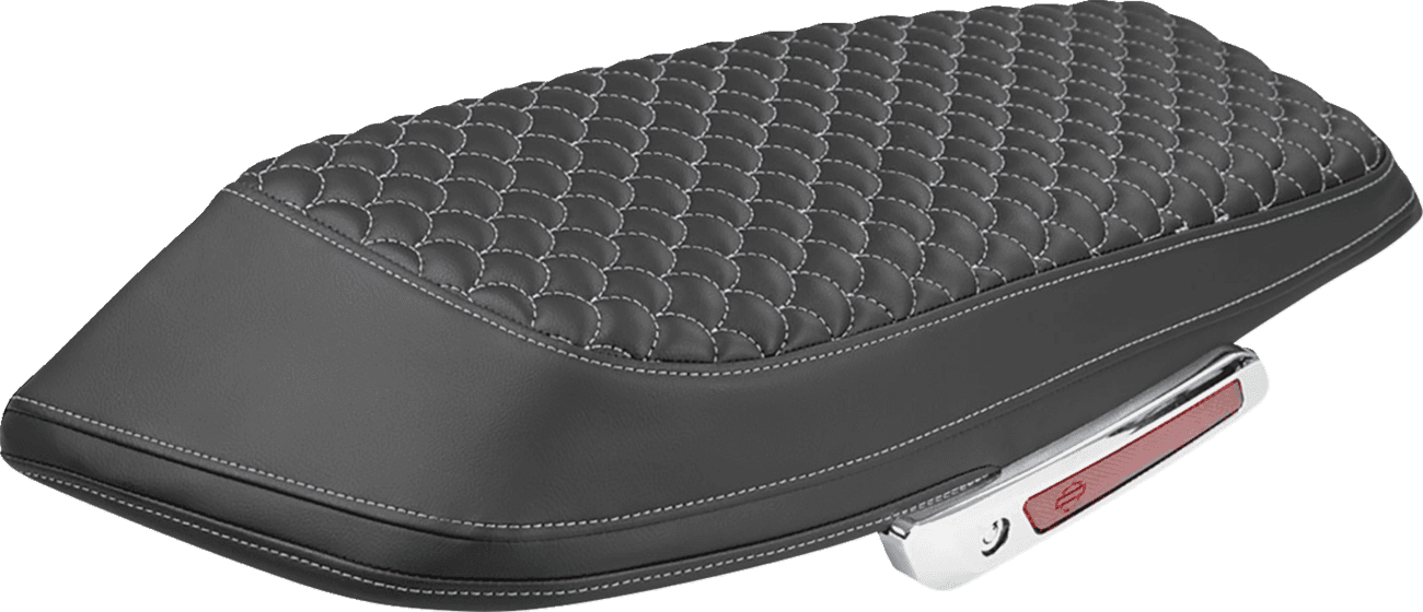 SADDLEMEN 3501-2357 Saddlebag Lid Covers - Dragon Scale - Silver Stitch - FLH/FLT '23-'25