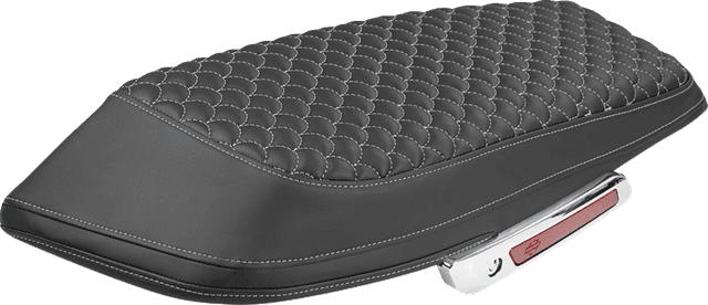 SADDLEMEN 3501-2357 Saddlebag Lid Covers - Dragon Scale - Silver Stitch - FLH/FLT '23-'25