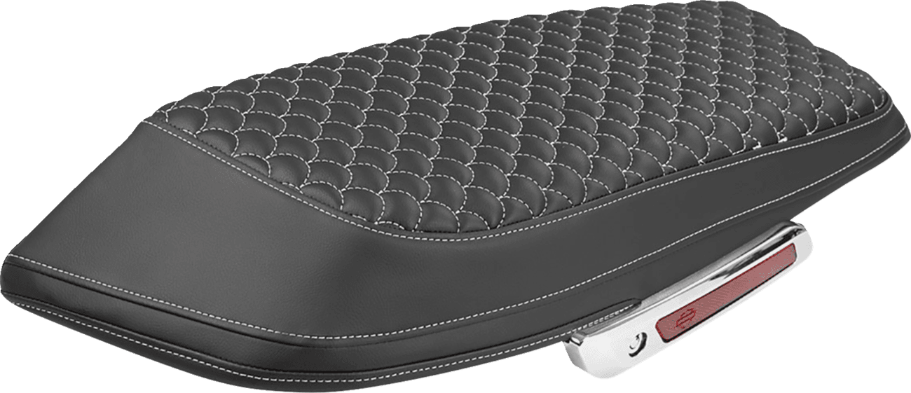 SADDLEMEN 3501-2358 Saddlebag Lid Covers - Dragon Scale - White Stitch - FLH/FLT '23-'25