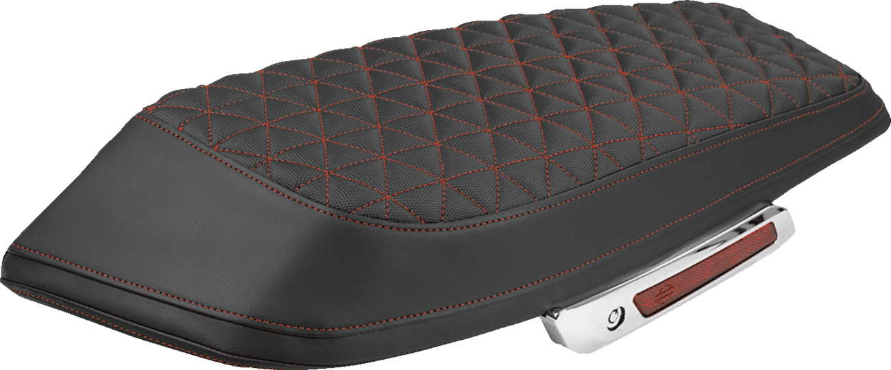 SADDLEMEN 3501-2365 Saddlebag Lid Covers - Tri-Gripper - Red Stitch - FLH/FLT '23-'25