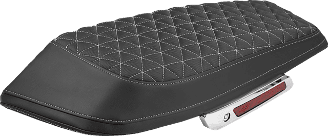 SADDLEMEN 3501-2367 Saddlebag Lid Covers - Tri-Gripper - White Stitch - FLH/FLT '23-'25