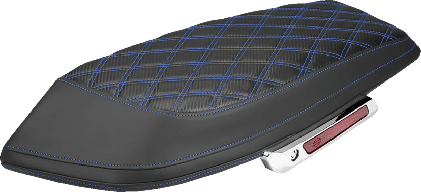 SADDLEMEN 35012377 Saddlebag Lid Covers - Lattice - Carbon Fiber - Blue Stitch - FLH/FLT '23-'26