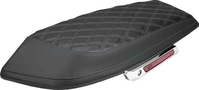 SADDLEMEN 35012378 Saddlebag Lid Covers - Lattice - Carbon Fiber - Gray Stitch - FLH/FLT '23-'26