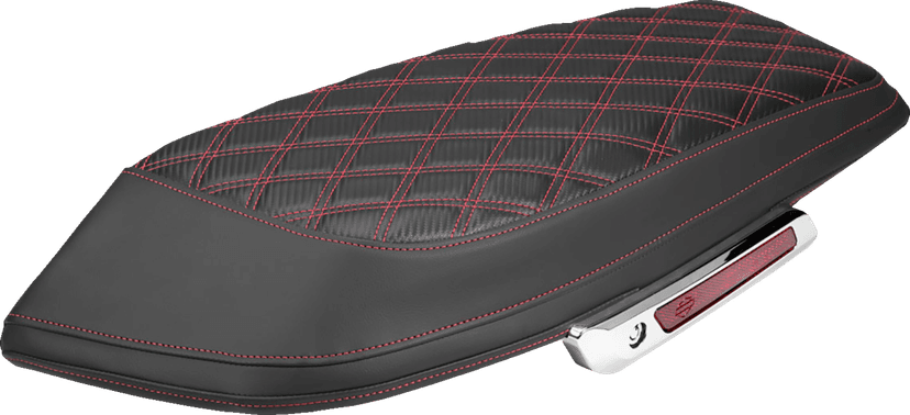 SADDLEMEN 35012380 Saddlebag Lid Covers - Lattice - Carbon Fiber - Red Stitch - FLH/FLT '23-'26