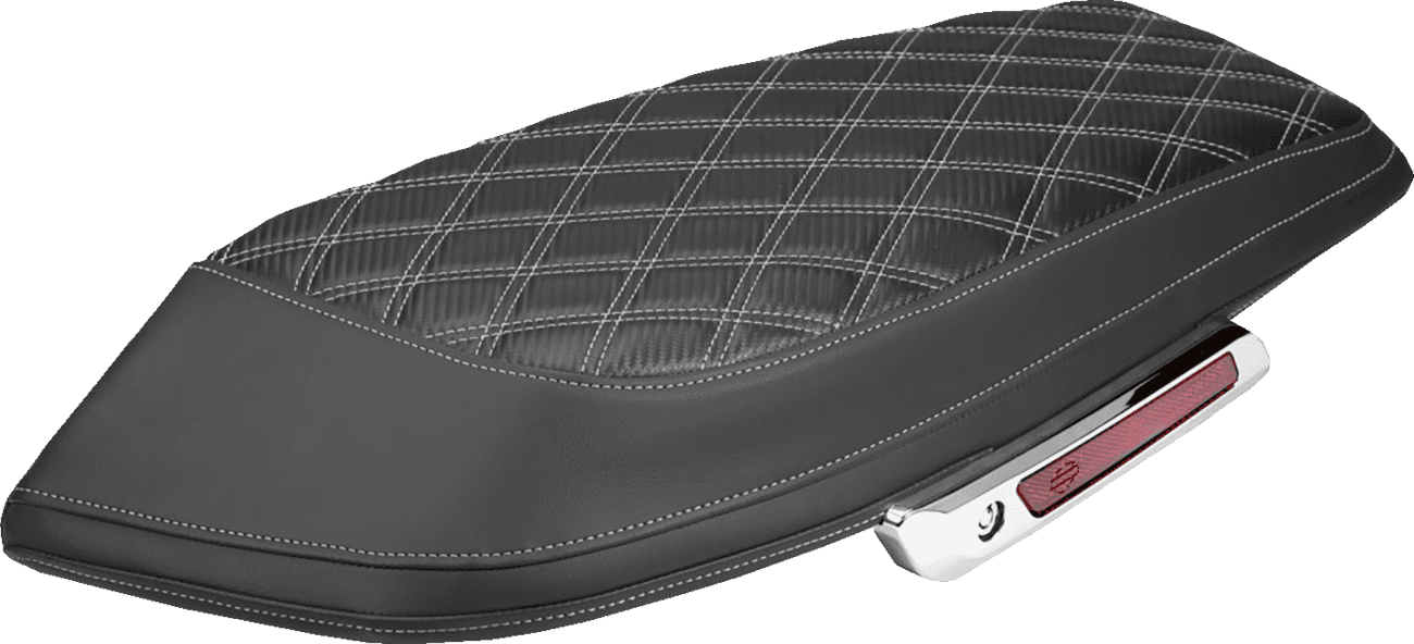 SADDLEMEN 35012381 Saddlebag Lid Covers - Lattice - Carbon Fiber - Silver Stitch - FLH/FLT '23-'26