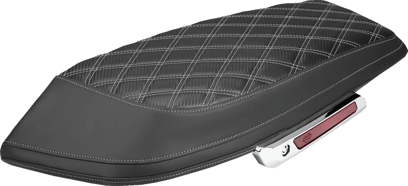 SADDLEMEN 35012381 Saddlebag Lid Covers - Lattice - Carbon Fiber - Silver Stitch - FLH/FLT '23-'26