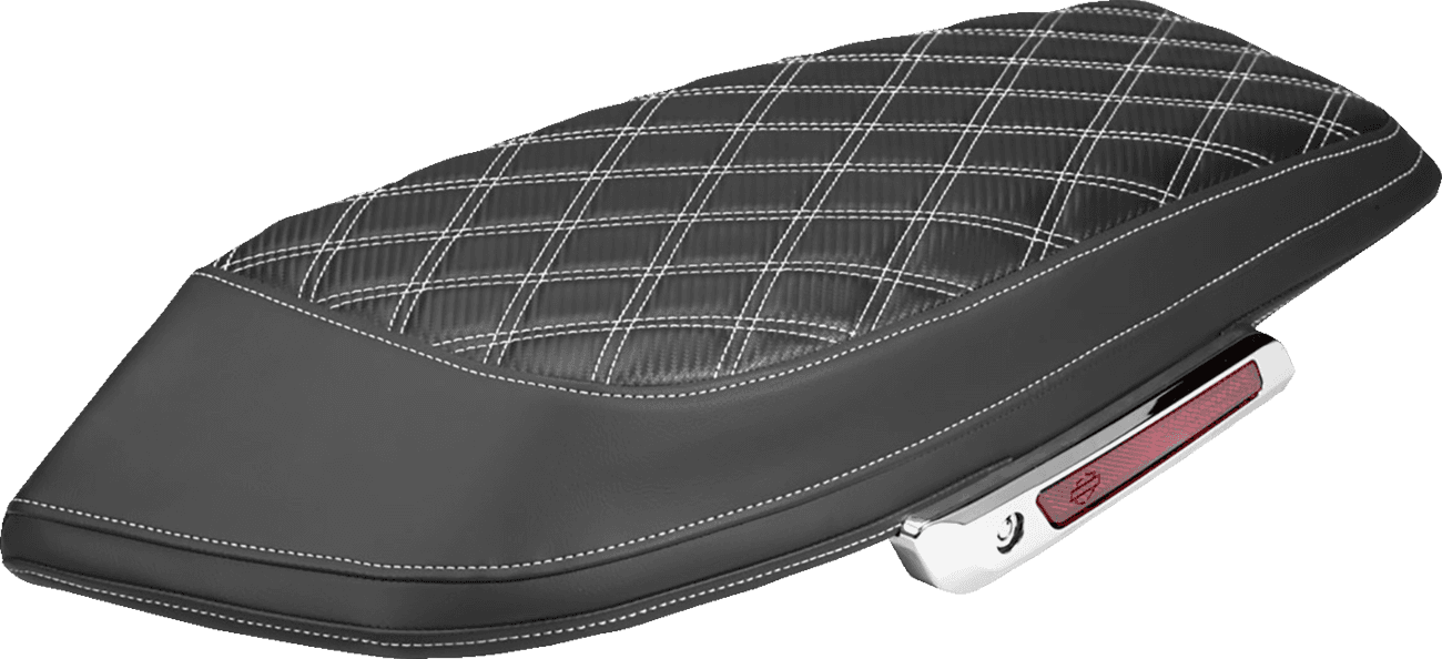 SADDLEMEN 35012382 Saddlebag Lid Covers - Lattice - Carbon Fiber - White Stitch - FLH/FLT '23-'26