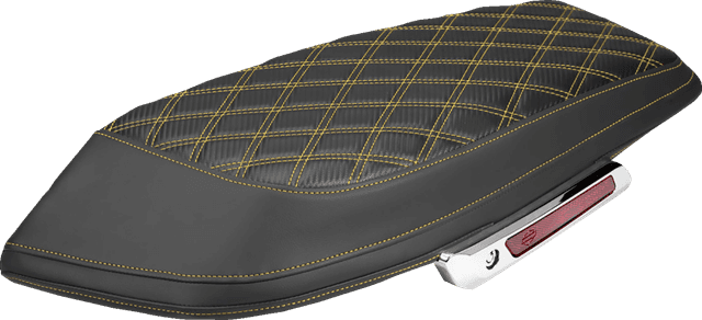 SADDLEMEN 35012383 Saddlebag Lid Covers - Lattice - Carbon Fiber - Gold Stitch - FLH/FLT '23-'26