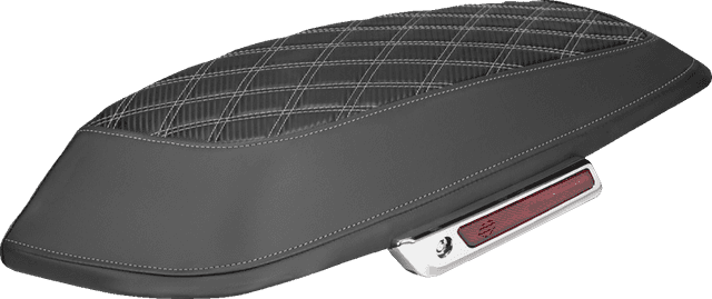 SADDLEMEN 35012389 Saddlebag Lid Covers - Lattice - Carbon Fiber - Silver Stitch - FLH/FLT '14-'24
