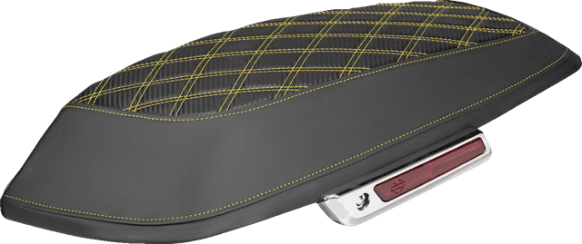 SADDLEMEN 35012391 Saddlebag Lid Covers - Lattice - Carbon Fiber - Gold Stitch - FLH/FLT '14-'24