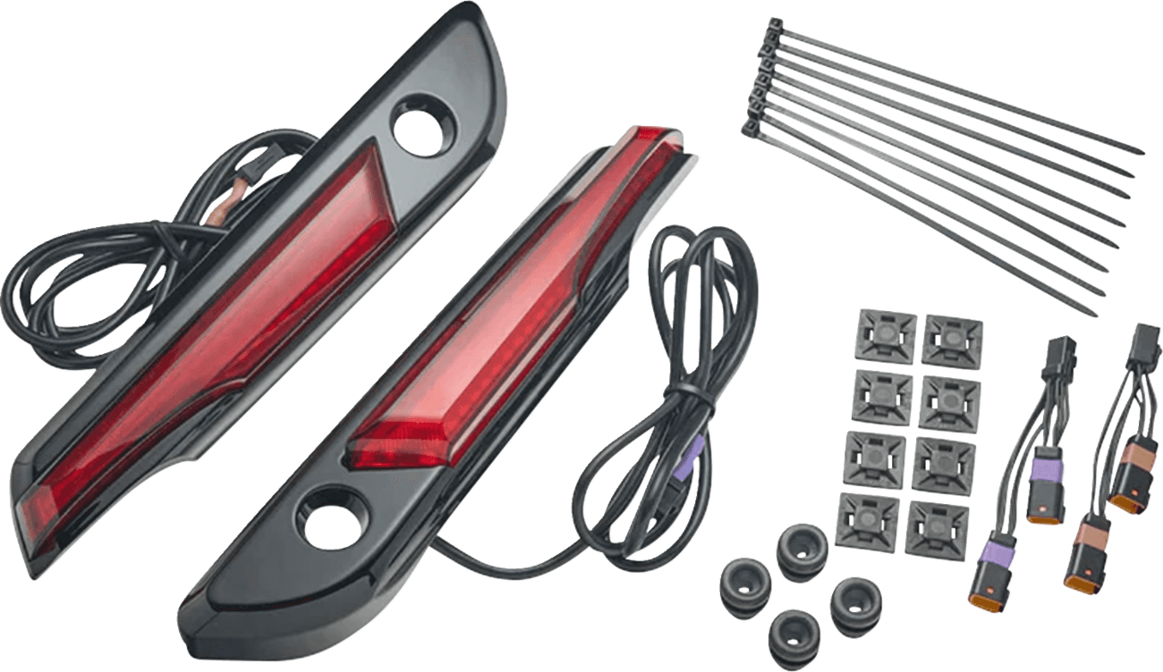 CIRO 35012397 Lighted Saddlebag Hinge Covers - Red/Black