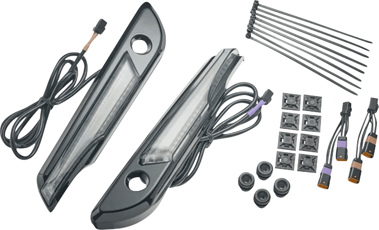 CIRO 35012398 Lighted Saddlebag Hinge Covers - Smoke/Black