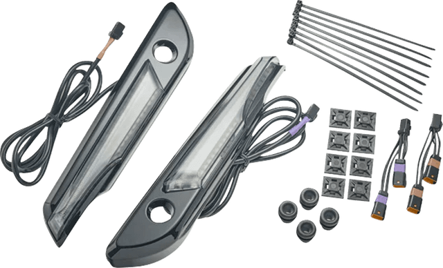 CIRO 35012398 Lighted Saddlebag Hinge Covers - Smoke/Black