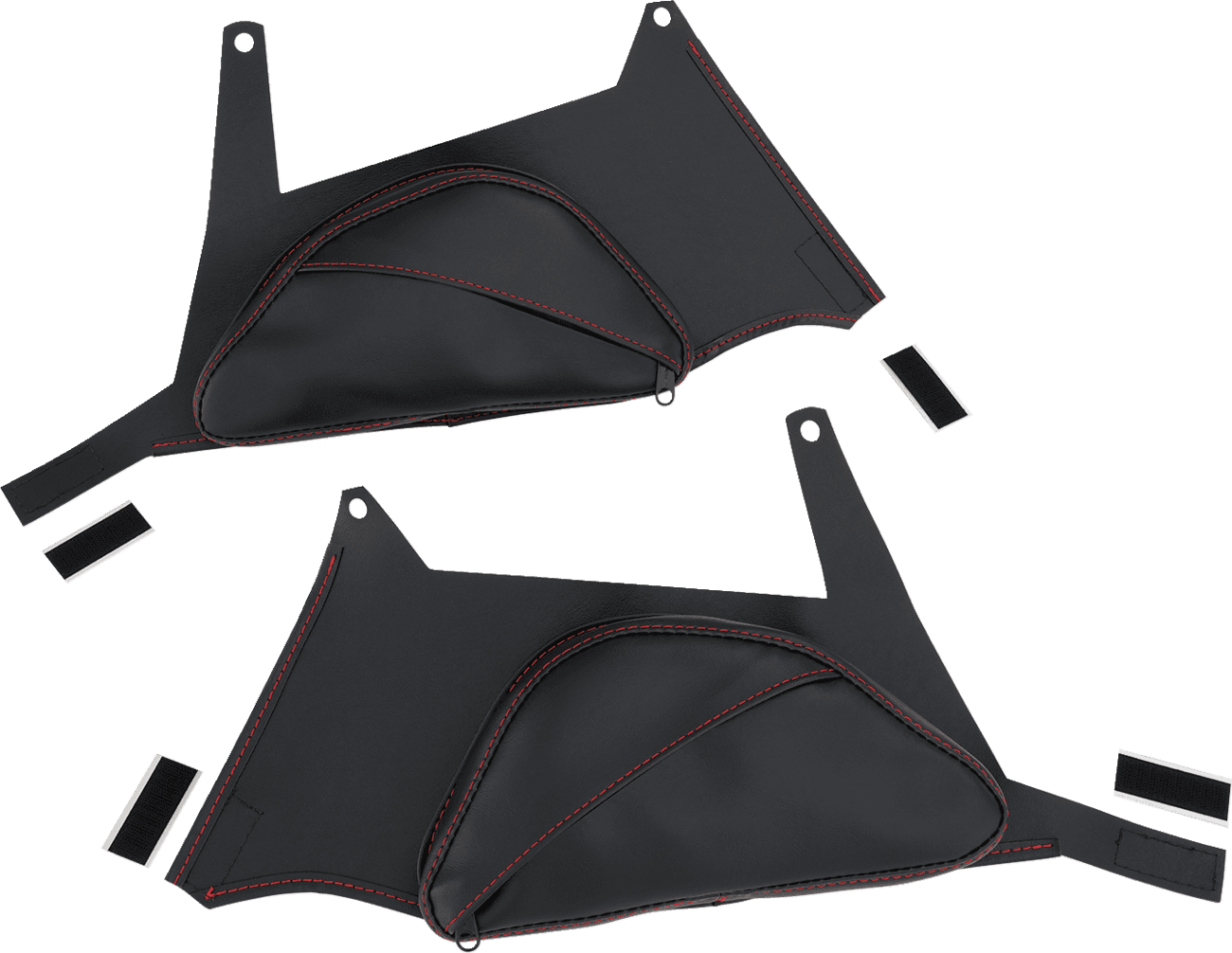 SHOW CHROME 3502-0599 Dual Side Tank Pouch - Ballistic w/ Red Stitch - Ryker