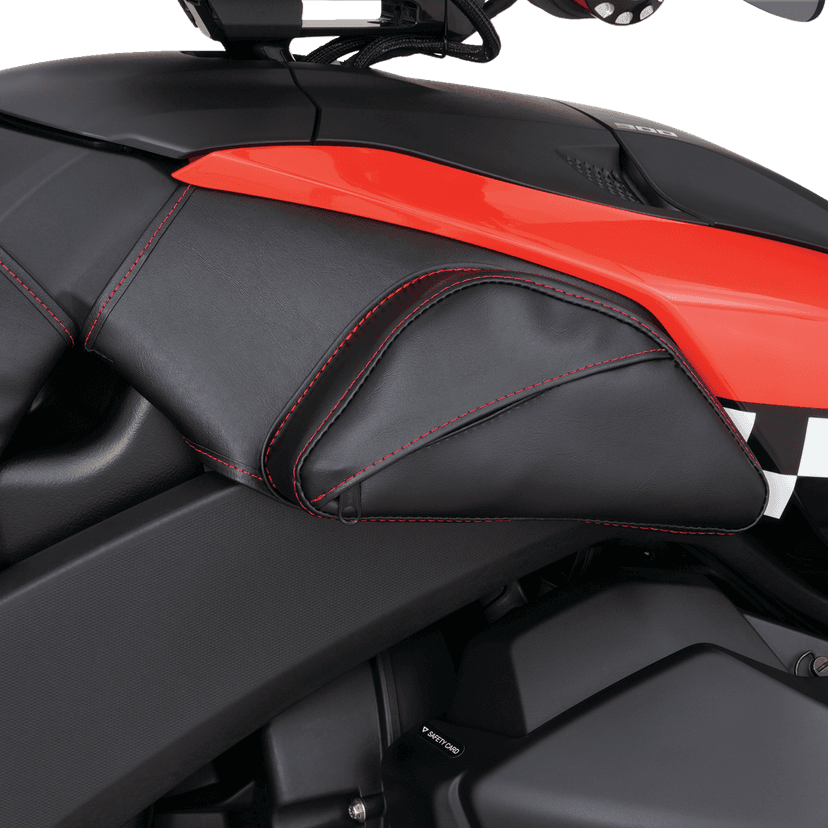 SHOW CHROME 3502-0599 Dual Side Tank Pouch - Ballistic w/ Red Stitch - Ryker — image 2 of 3
