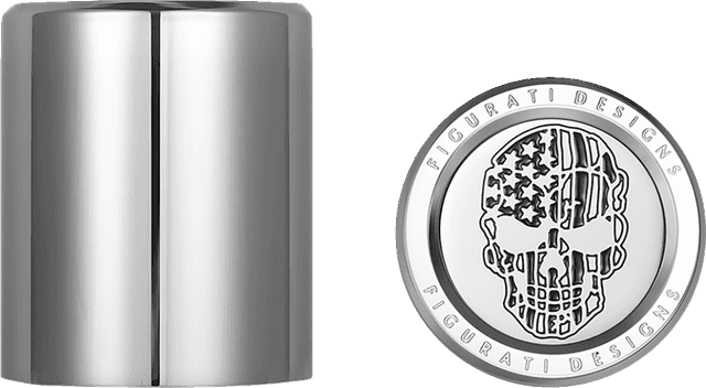 FIGURATI DESIGNS 3550-0331 Docking Covers - American Flag Skull - Short - Contrast Cut - Silver — image 1 of 3