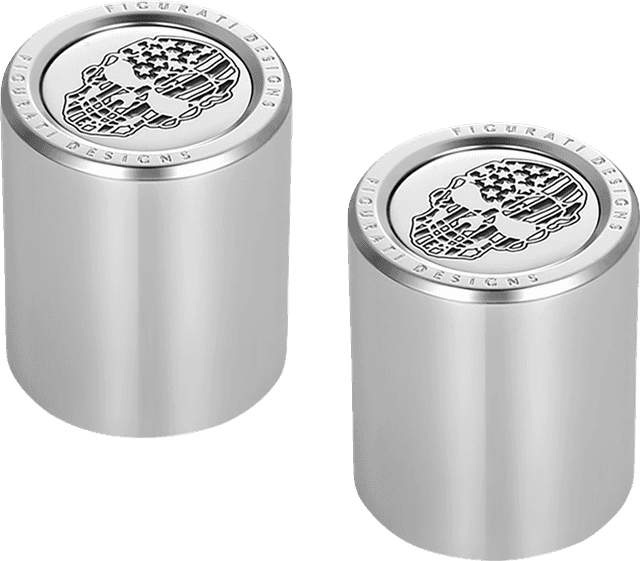 FIGURATI DESIGNS 3550-0331 Docking Covers - American Flag Skull - Short - Contrast Cut - Silver — image 3 of 3