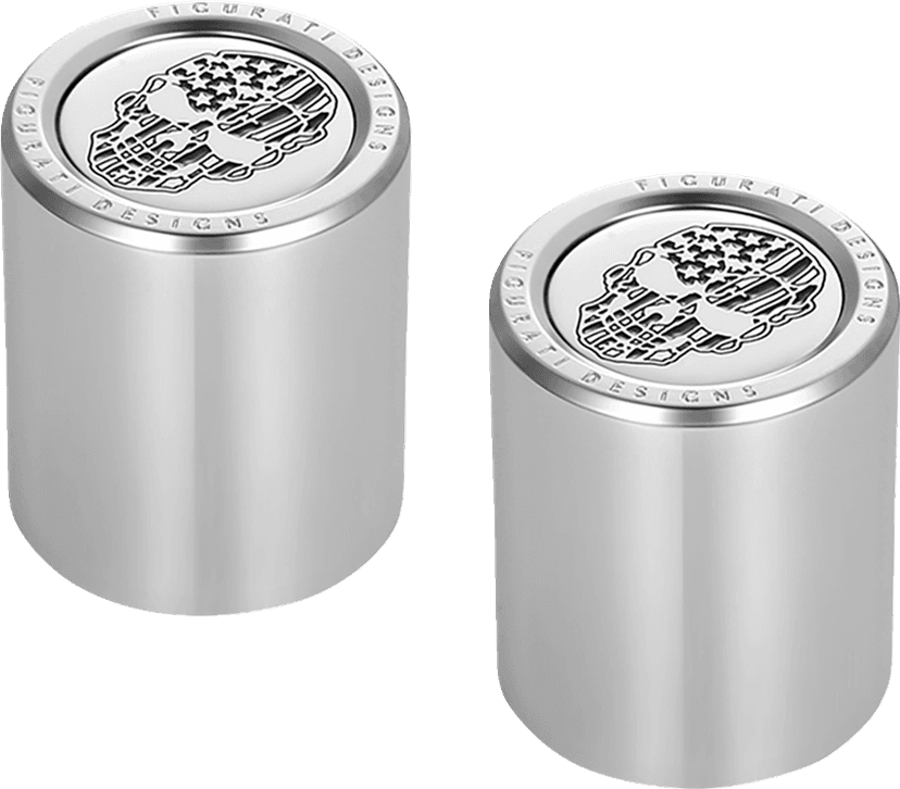 FIGURATI DESIGNS 3550-0331 Docking Covers - American Flag Skull - Short - Contrast Cut - Silver — image 3 of 3