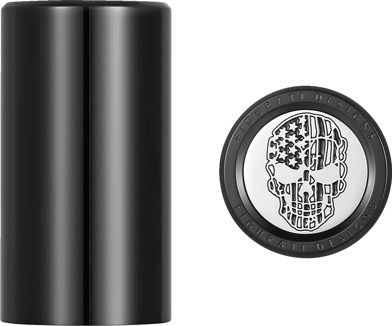 FIGURATI DESIGNS 3550-0344 Docking Covers - American Flag Skull - Contrast Cut - Black