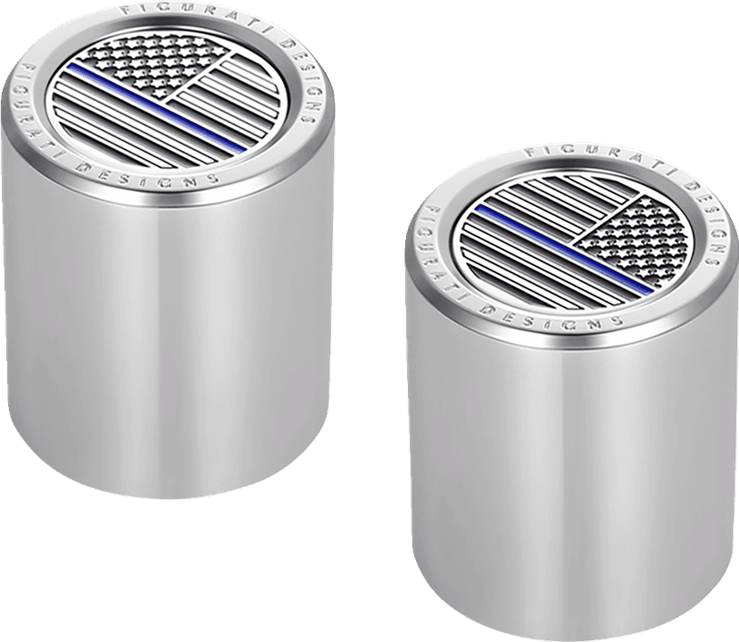 FIGURATI DESIGNS 3550-0369 Docking Covers - American Flag - Blue Line - Short - Silver — image 1 of 3