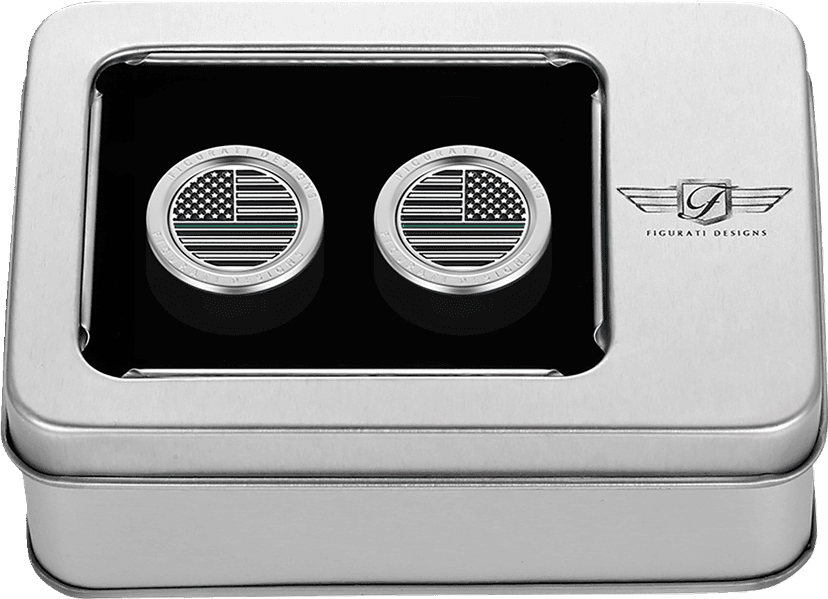 FIGURATI DESIGNS 3550-0371 Docking Covers - American Flag - Green Line - Short - Silver — image 2 of 3