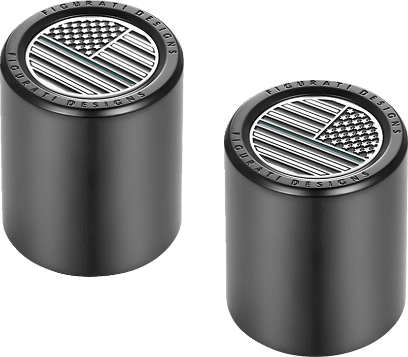 FIGURATI DESIGNS 3550-0372 Docking Covers - American Flag - Green Line - Short - Black — image 1 of 3