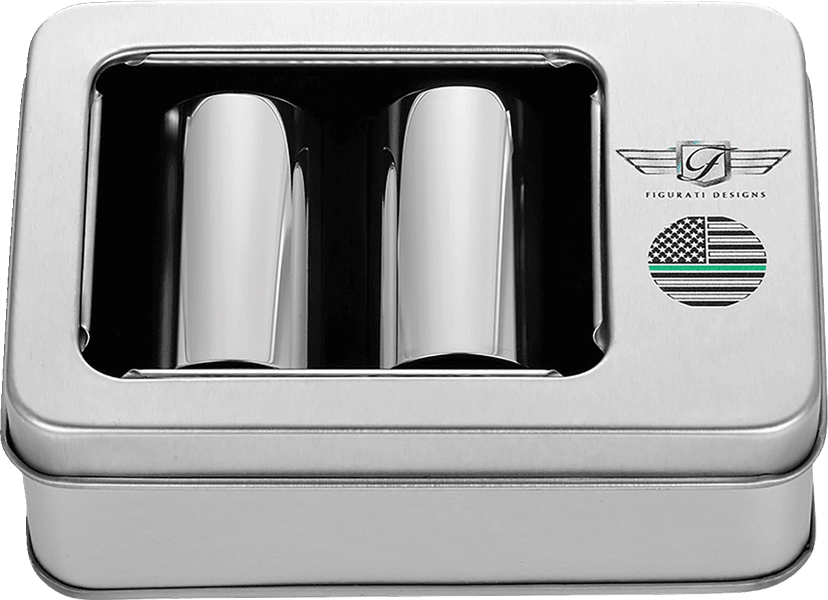 FIGURATI DESIGNS 3550-0381 Docking Covers - American Flag - Green Line - Long - Silver — image 2 of 3