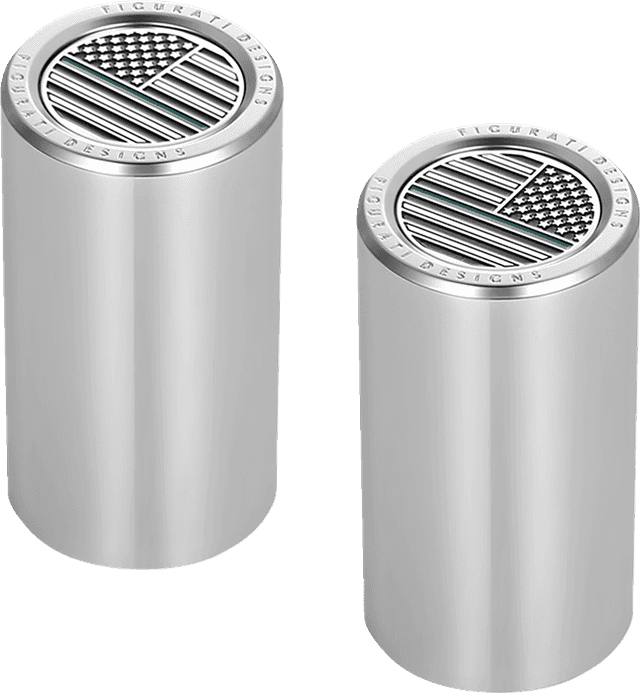 FIGURATI DESIGNS 3550-0381 Docking Covers - American Flag - Green Line - Long - Silver — image 1 of 3