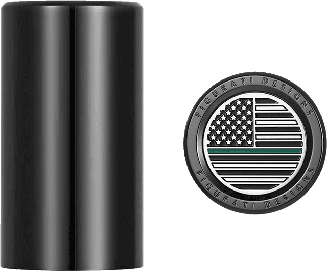 FIGURATI DESIGNS 3550-0382 Docking Covers - American Flag - Green Line - Long - Black — image 2 of 3