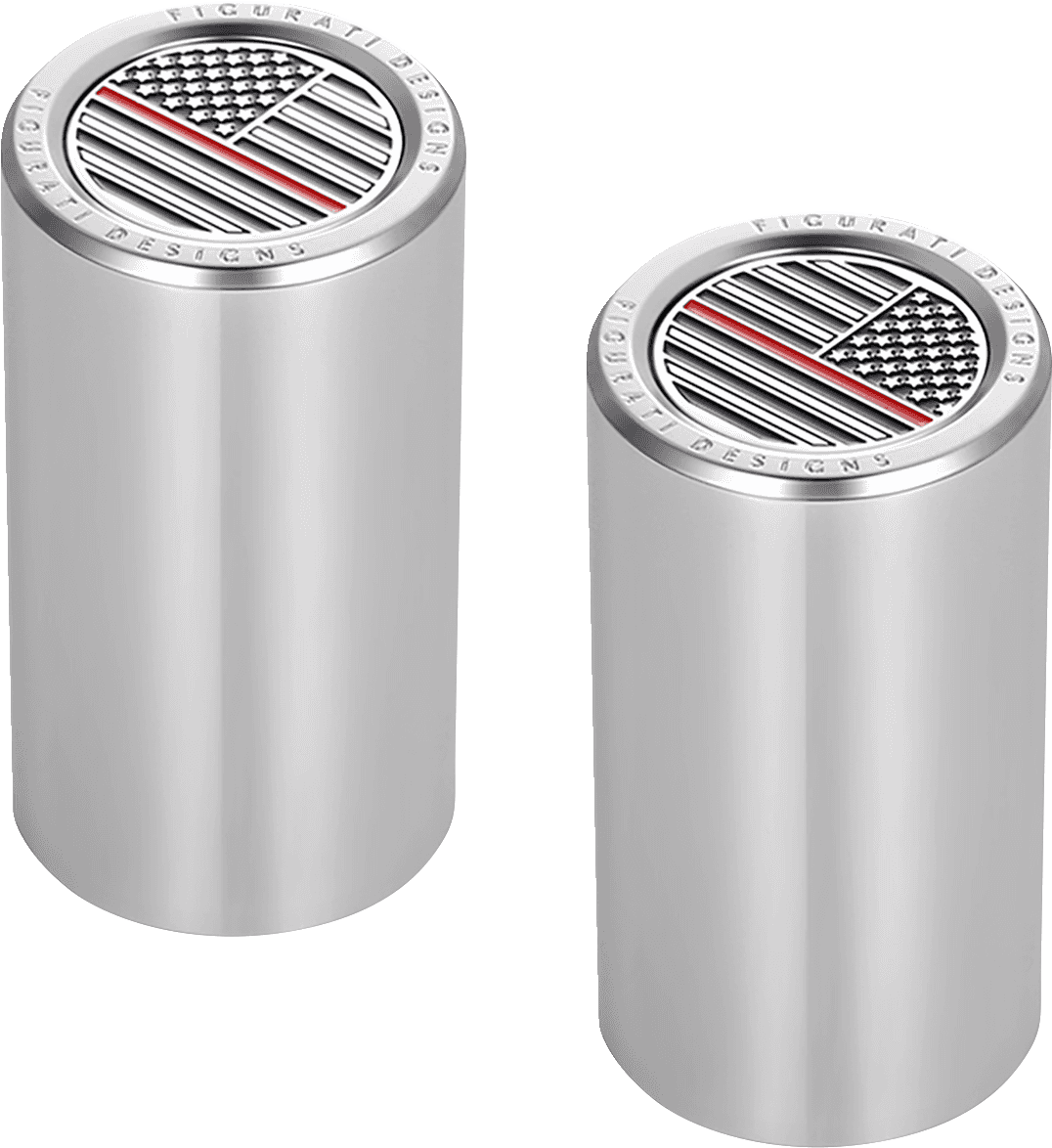 FIGURATI DESIGNS 3550-0383 Docking Covers - American Flag - Red Line - Long - Silver