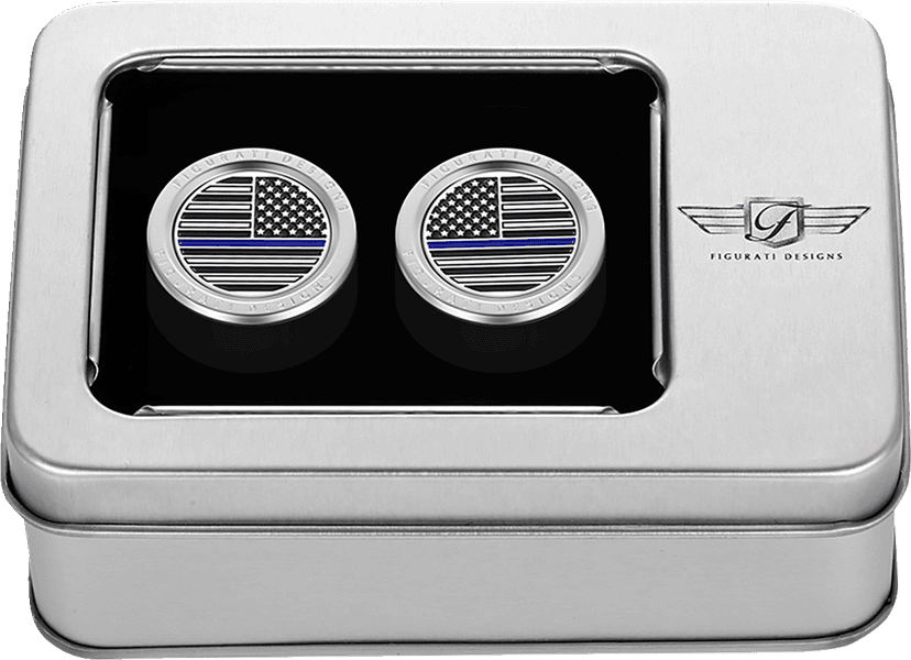 FIGURATI DESIGNS 3550-0389 Docking Covers - American Flag - Contrast Cut - Silver — image 3 of 3