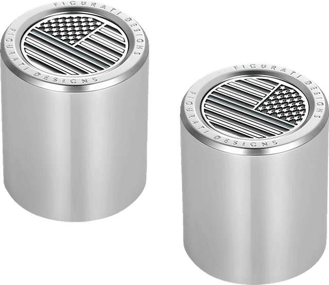 FIGURATI DESIGNS 3550-0391 Docking Covers - American Flag - Contrast Cut - Silver — image 1 of 3
