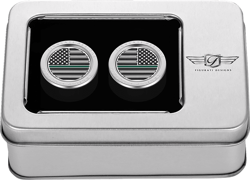 FIGURATI DESIGNS 3550-0391 Docking Covers - American Flag - Contrast Cut - Silver — image 2 of 3