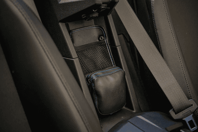 SHOW CHROME 3550-0397 Center Console Kaliber Organizer - Black with Blue Stitching — image 2 of 2