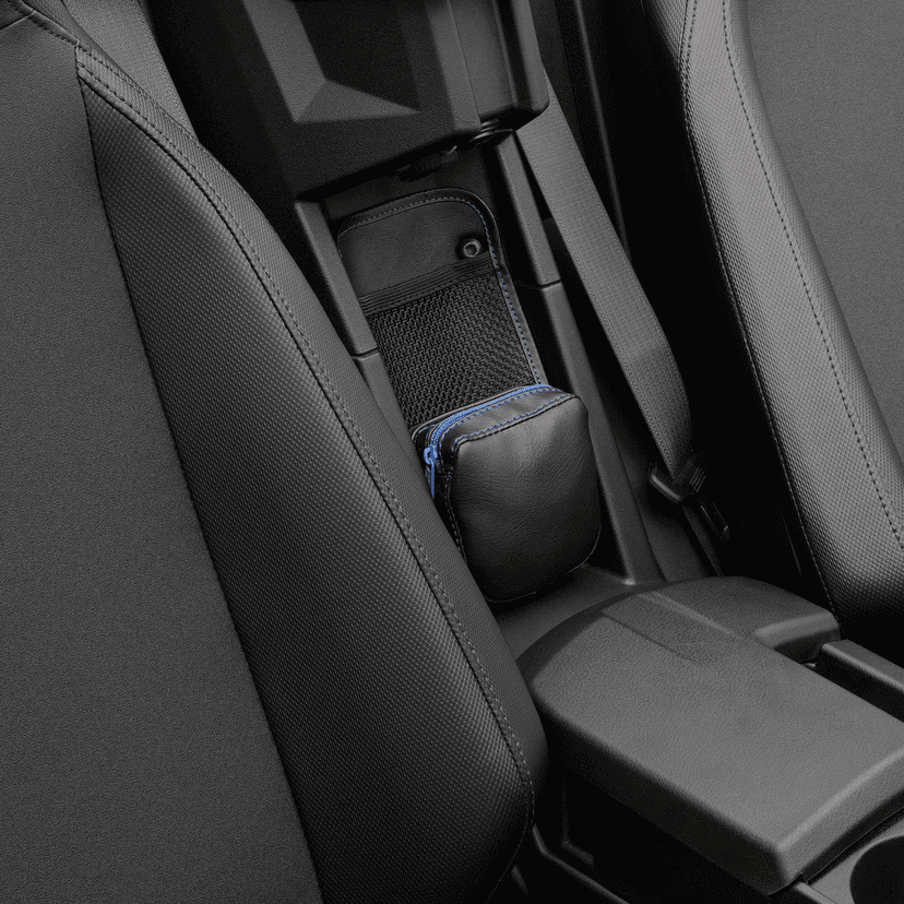 SHOW CHROME 3550-0399 Center Console Kaliber Organizer - Black with Blue Zipper — image 1 of 2