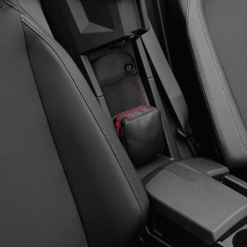 SHOW CHROME 3550-0400 Center Console Kaliber Organizer - Black with Red Zipper