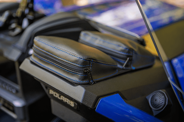 SHOW CHROME 3550-0402 Kaliber Dash Pouch - Black with Blue Stitching — image 2 of 3