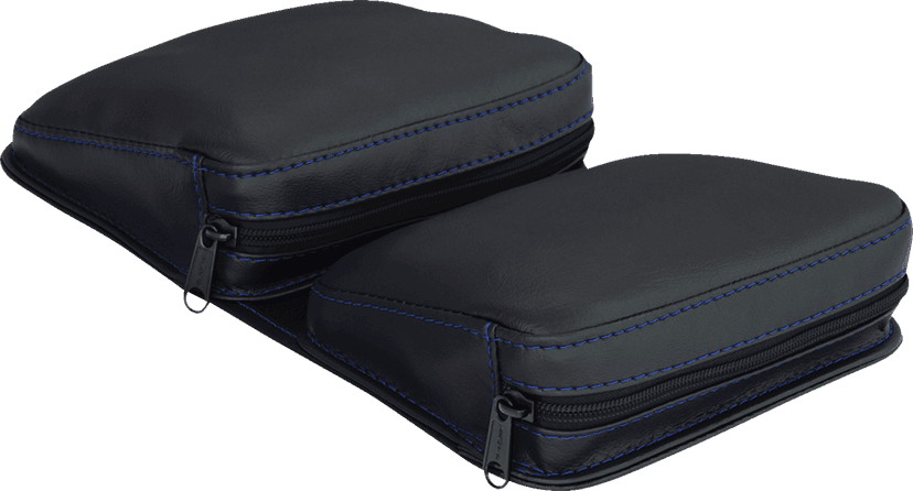 SHOW CHROME 3550-0402 Kaliber Dash Pouch - Black with Blue Stitching — image 1 of 3
