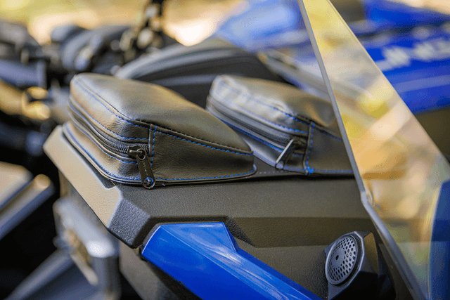 SHOW CHROME 3550-0402 Kaliber Dash Pouch - Black with Blue Stitching — image 3 of 3