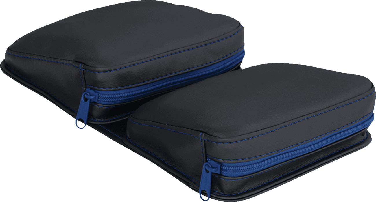 SHOW CHROME 3550-0404 Kaliber Dash Pouch - Black with Blue Zipper