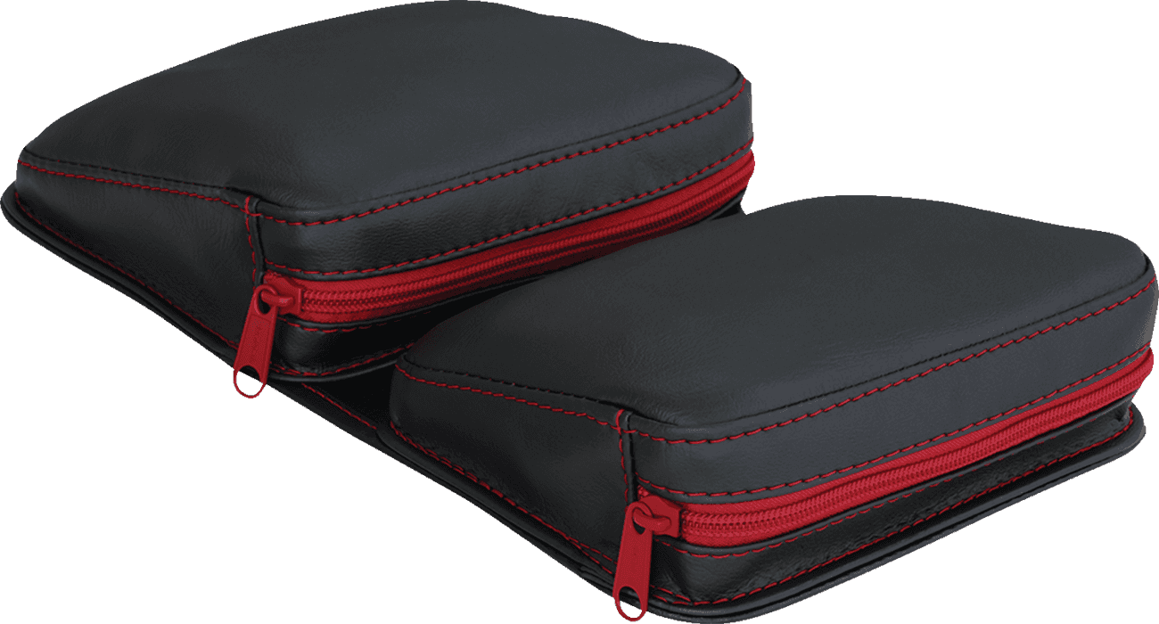 SHOW CHROME 3550-0405 Kaliber Dash Pouch - Black with Red Zipper