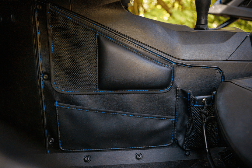 SHOW CHROME 3550-0407 Kaliber Organizer - Driver - Black w/ Blue Stitching — image 2 of 2