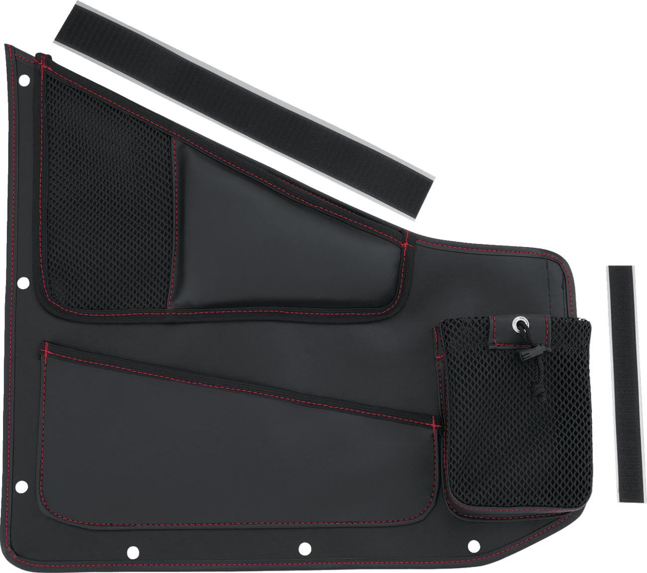 SHOW CHROME 3550-0408 Kaliber Organizer - Driver - Black w/ Red Stitching