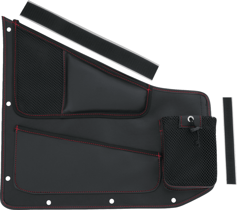 SHOW CHROME 3550-0408 Kaliber Organizer - Driver - Black w/ Red Stitching